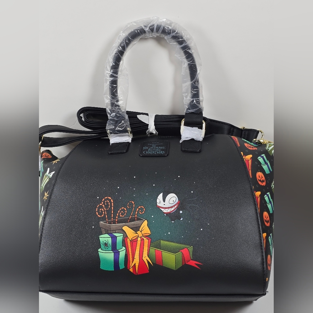 Loungefly Disney NBC Jack Skellington Zero Sandy Claws Christmas Satchel NWT - Picture 2 of 7
